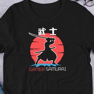 Gamer Samurai Bella + Canvas Unisex T-Shirt | Shadow Samurai Sword Tee