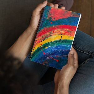 Rainbow Journal, Diary, Ideas, Dotted Spiral Notebook