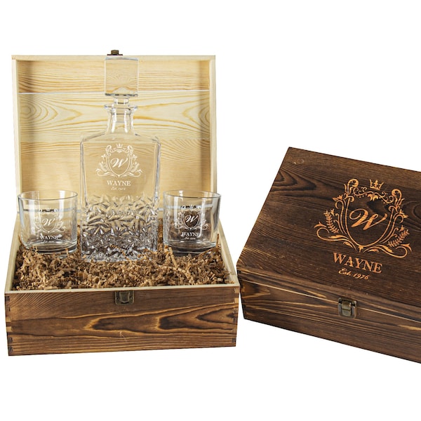 Decanter Set With Box Etsy