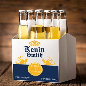 カスタムコロナビールラベル - 印刷して発送される防水ビニールラベル - 誕生日ビールラベル - 大人の誕生日プレゼントのアイデア - 送料無料