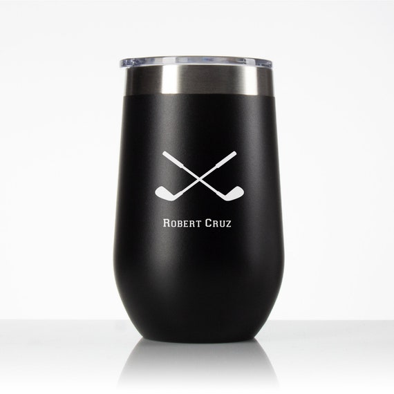 Personalized 16oz Stemless Wine Tumbler Golfing Gifts 