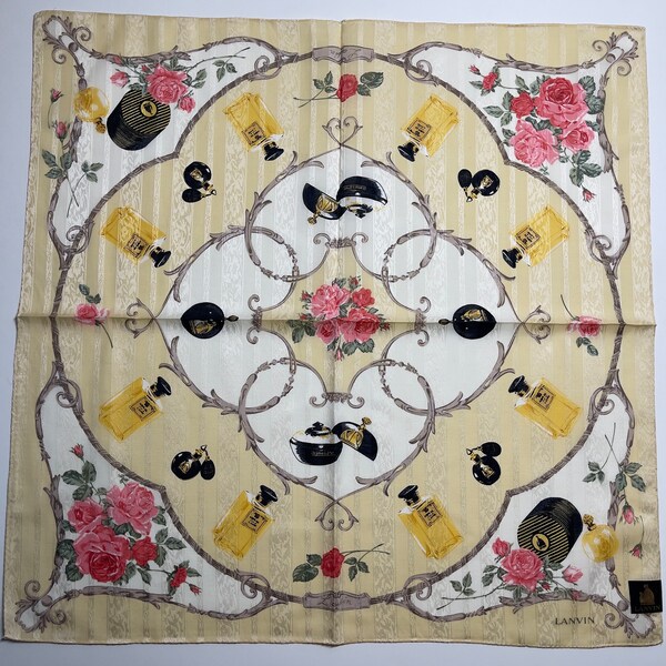 LANVIN Paris Vintage Handkerchief 22 x 22 inches