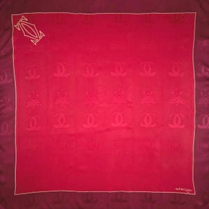 Must de Cartier Vintage Silk Scarf 33 x 34 inches