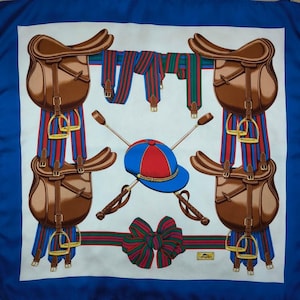 Longchamp Paris Vintage Silk Scarf 34 x 34 inches, Silk
