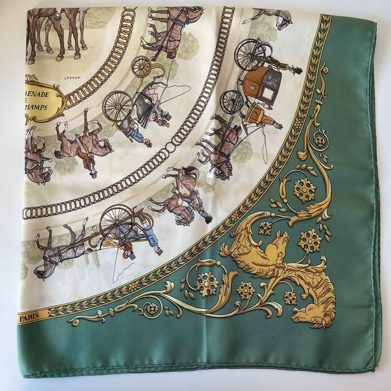 Hermès Vintage Silk Scarf LA Promenade De Longchamps 90 Cm - Etsy