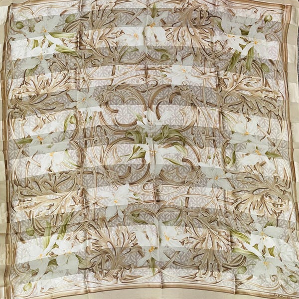 Lancel Paris Vintage silk scarf 34 x 34 inches