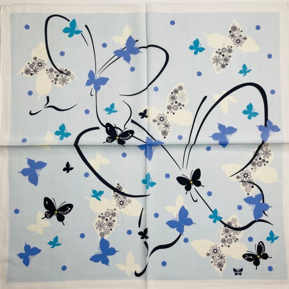 HANAE MORI Vintage Handkerchief 19 x 19 inches - image 1