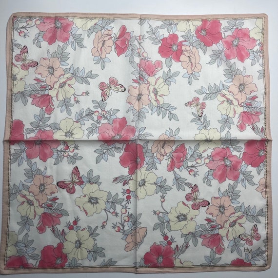 HANAE MORI Vintage Handkerchief 19 x 19 inches - image 1