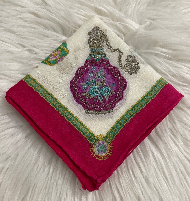 TRUSSARDI Vintage Handkerchief Made in Japan 19\u201dx19\u201d Cotton