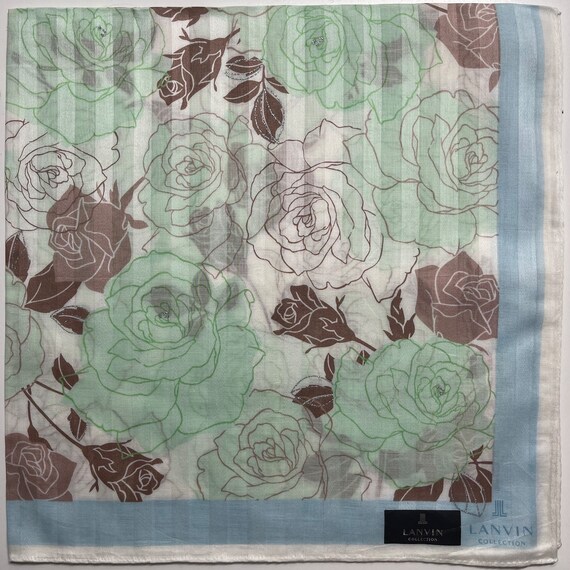 LANVIN Paris Vintage Handkerchief 22 x 22 inches - image 5