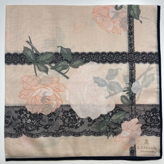 Lanvin Paris Collection Vintage Handkerchief 22 x… - image 2