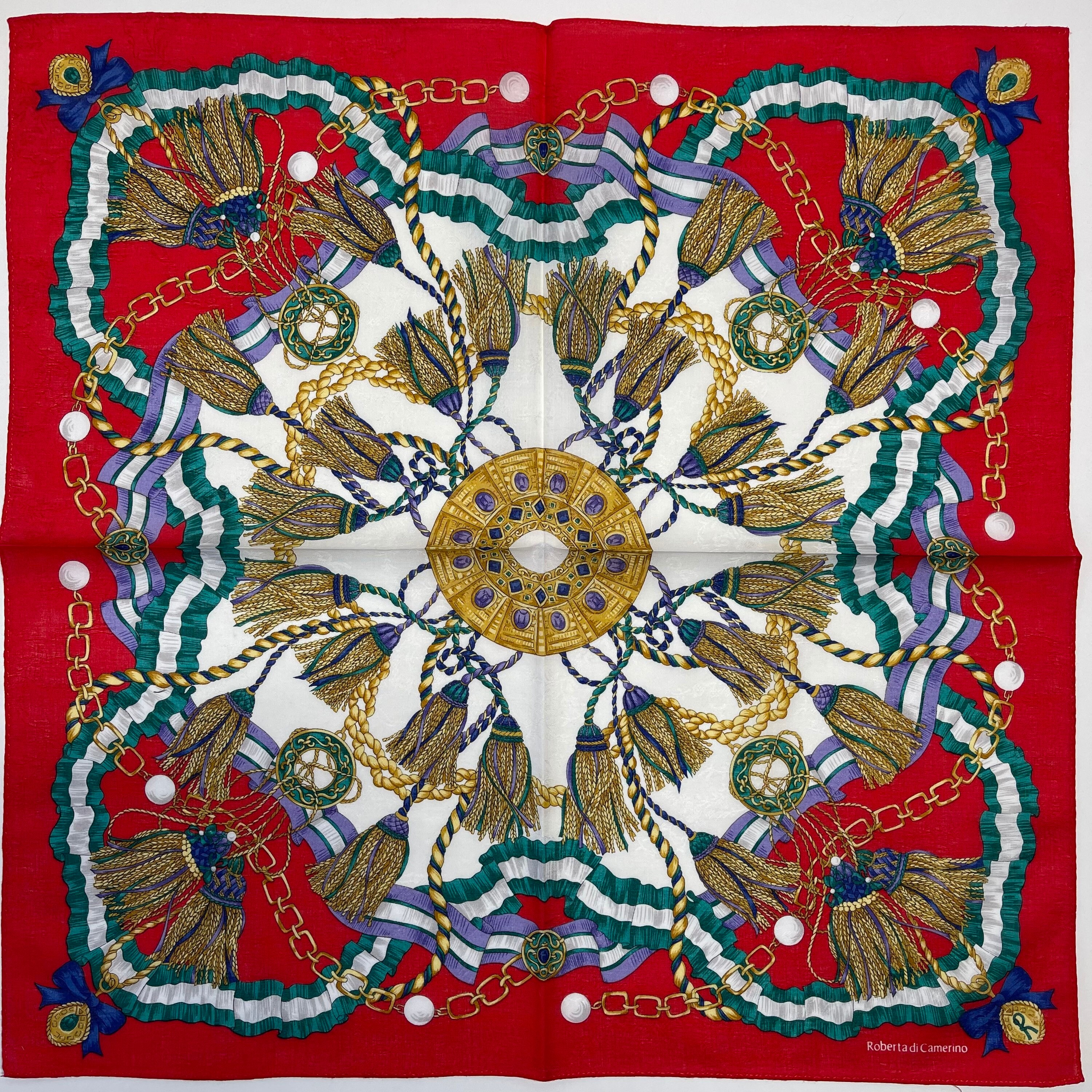 Roberta de Camerino Vintage Handkerchief 18 x 18 inches