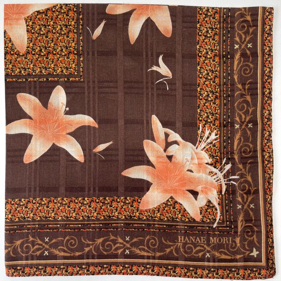 HANAE MORI Vintage handkerchief 22 x 22 inches - image 5