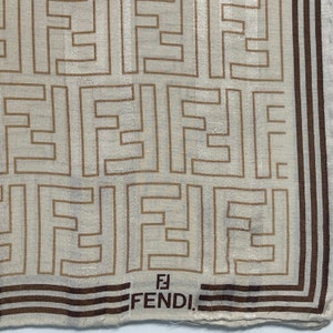 FENDI Vintage Collection Handkerchief 22 x 22 inches, Silk Cotton image 2