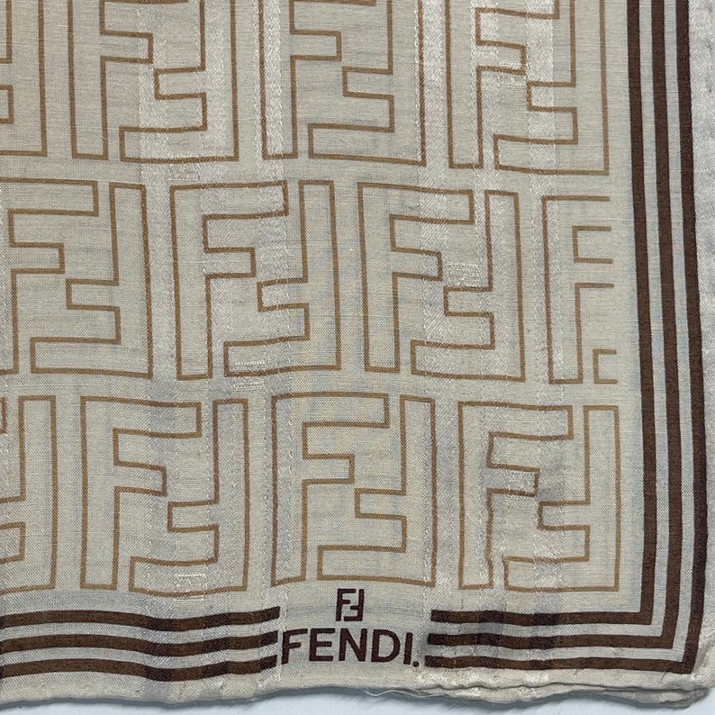 FENDI Vintage Collection Handkerchief 22 x 22 inches, Silk Cotton image 2