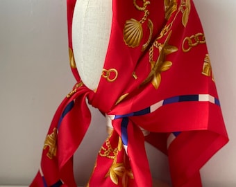 ELLE Paris Vintage Silk Scarf 34 x 34 inches