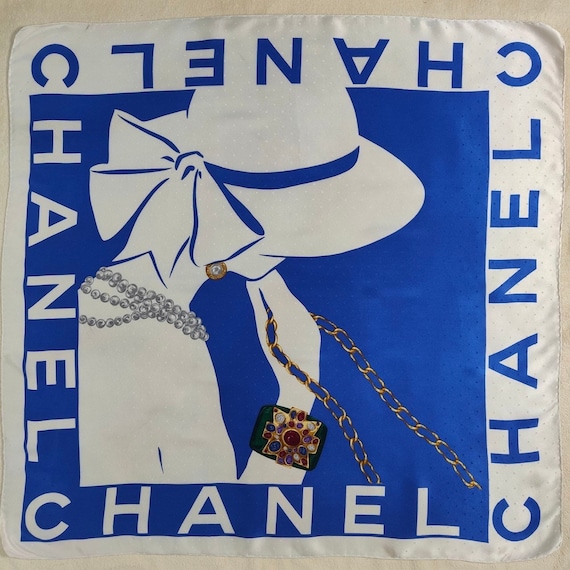 Vintage Silk Scarf Chanel Vintage Silk Scarf 33 X 34 Inches 