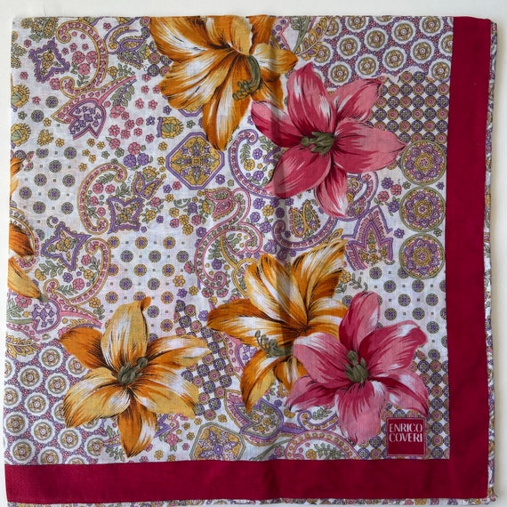 Enrico Coveri Vintage Handkerchief 20 x 20 inches - image 4