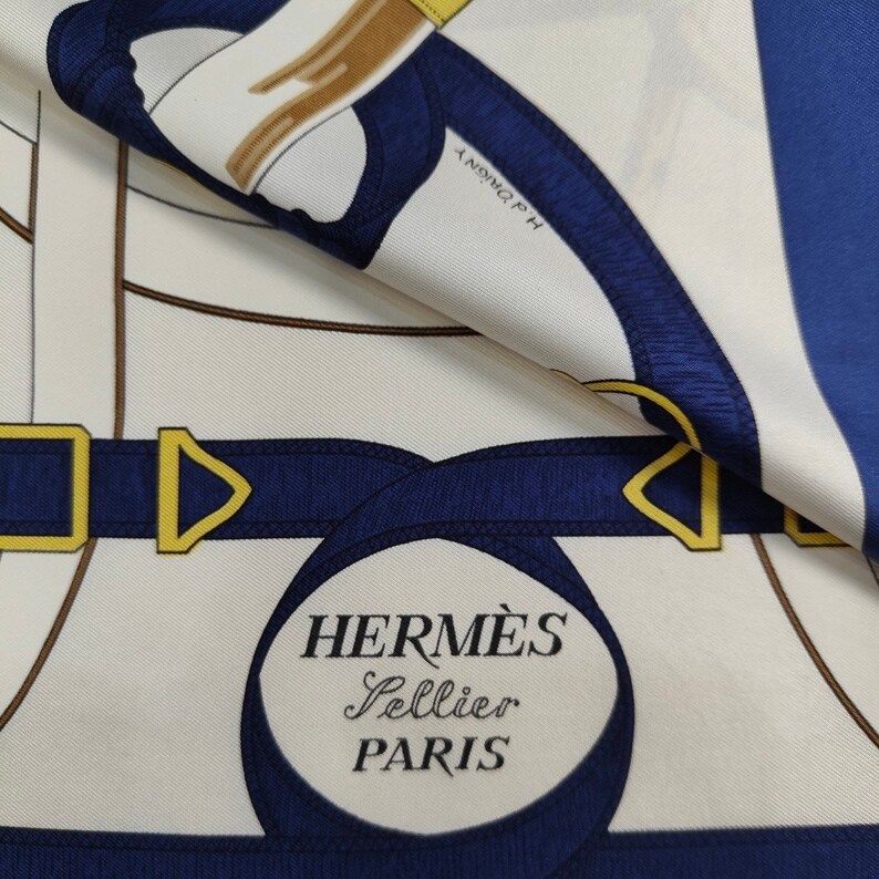 Vintage Silk Scarf Hermès Paris Vintage Silk Scarf Eperon - Etsy