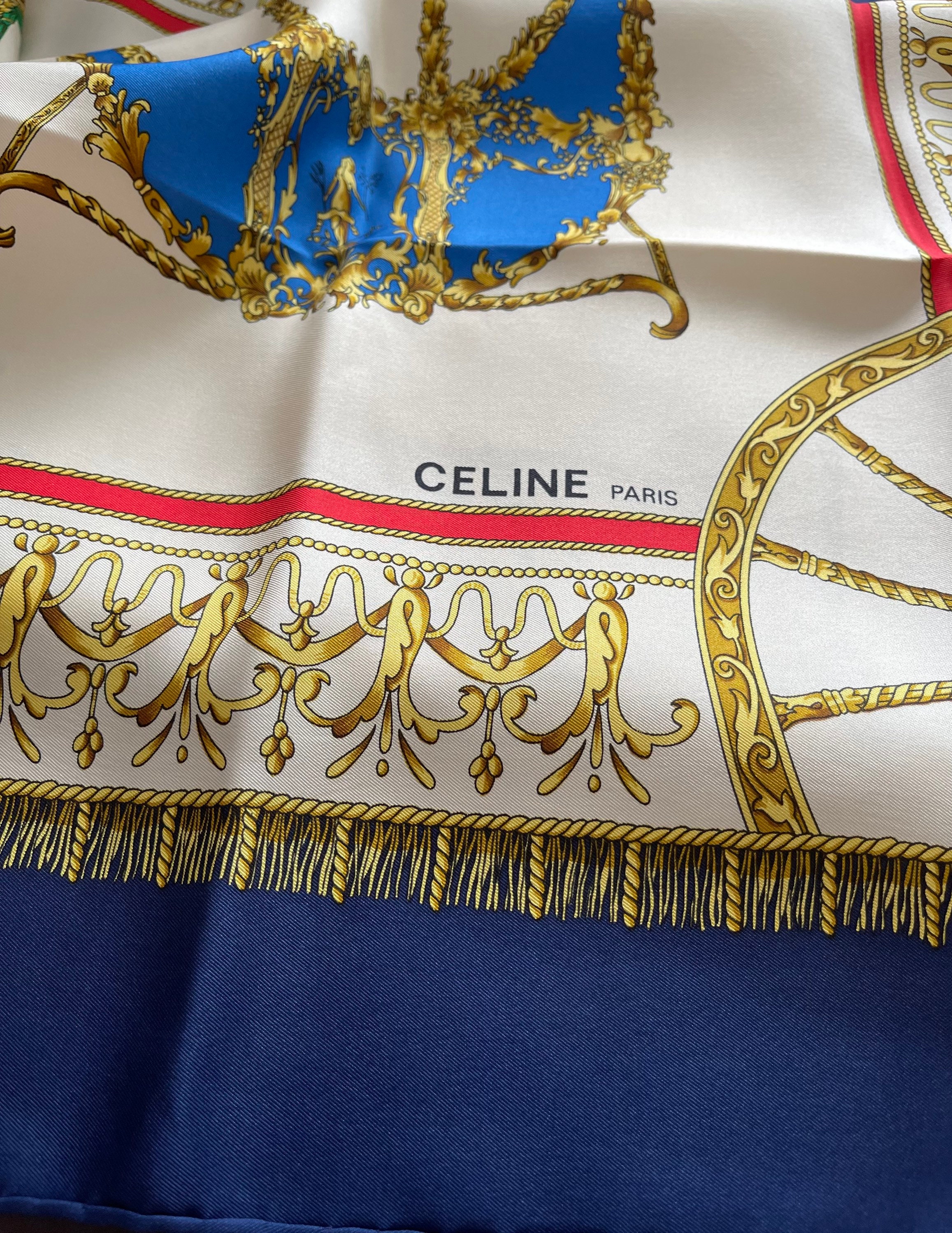Celine Paris Vintage Silk Scarf 34 x 34 inches | Etsy