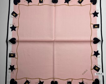 Foulard Vintage En Soie Furla – Multicolore Géométrique – Occasion Bon état