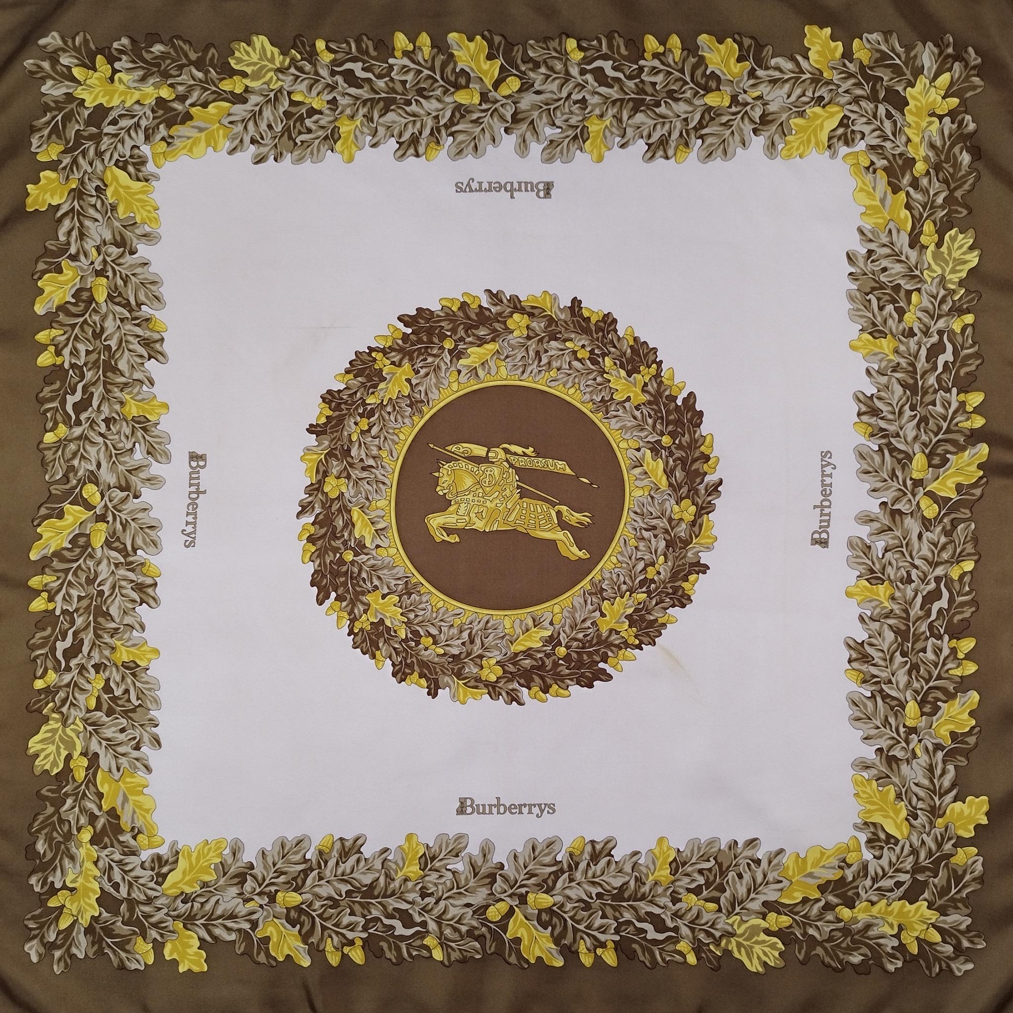 バーバリーのヴィンテージシルクスカーフ 34 x 34インチ - Etsy 日本