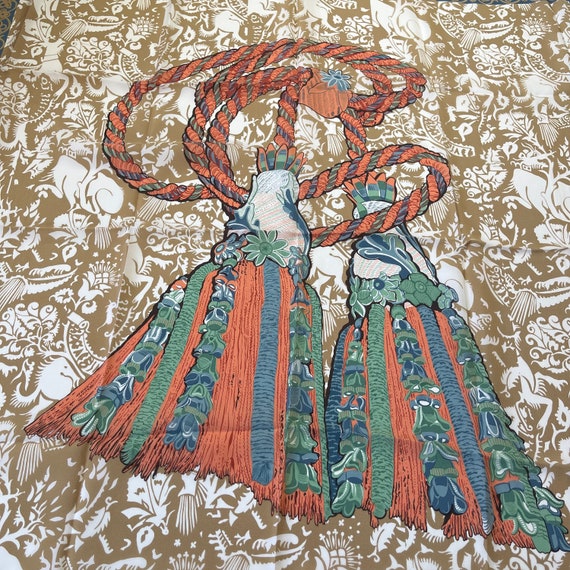 Nina Ricci Vintage Silk Scarf 33 x 33 inches, Sil… - image 6