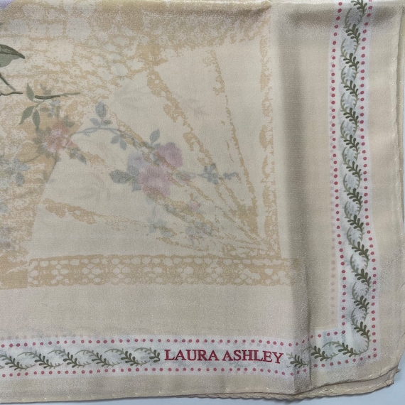 Laura Ashley Vintage silk scarf 34 x 34 inches - image 8