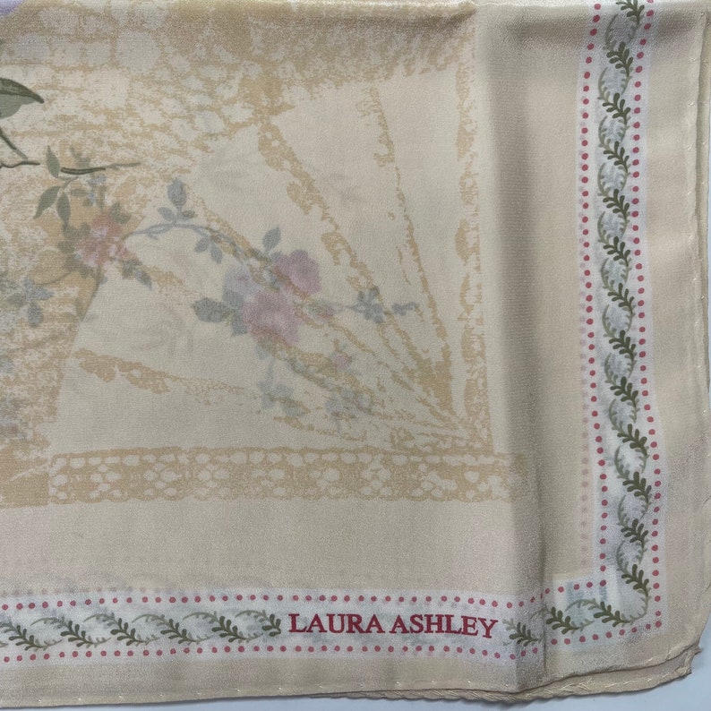 Laura Ashley Vintage silk scarf 34 x 34 inches image 8