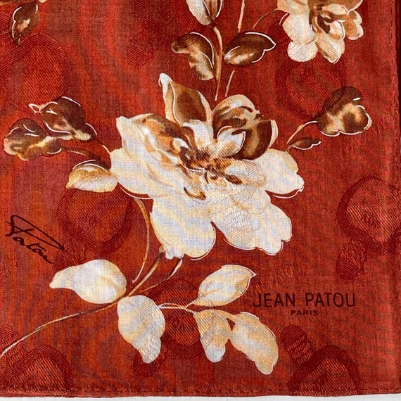 Jean Patou Paris Vintage Handkerchief 19 x 19 inc… - image 2