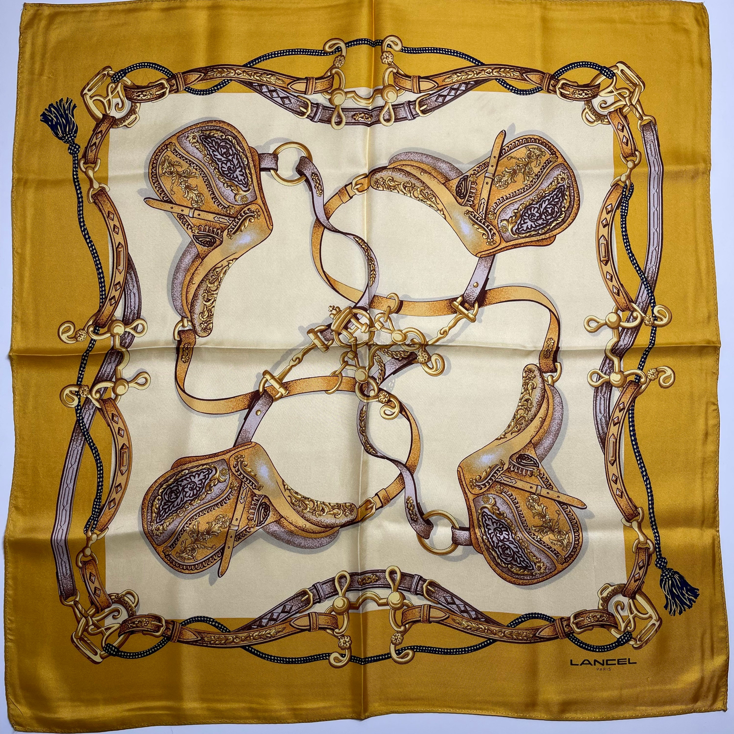 Vintage Classic Hermes Scarf Design 100% Silk Made in Italy 36