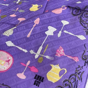 Anna Sui Vintage Handkerchief Made in Japan 18x18 Cotton image 3