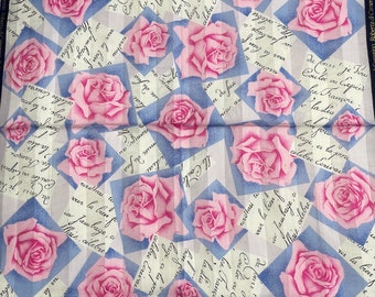 Roberta di Camerino Vintage Handkerchief 58 x 58 cm , Cotton, Authentic Handkerchief, Beautiful handkerchief