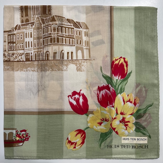 Vintage Huis Ten Bosch Handkerchief: Japan Cotton Scarf (20x20 inches) View 2