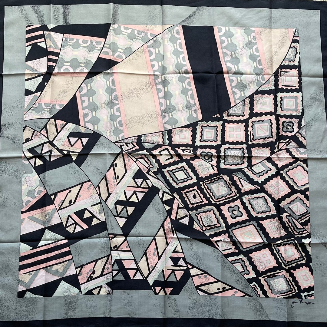 Jim Thompson Vintage Silk Scarf 32 X 32 Inches - Etsy