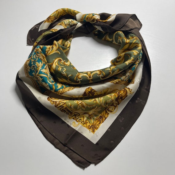 Rêve d'Infini 90 Square Scarf Ecru Multicolor Silk Twill