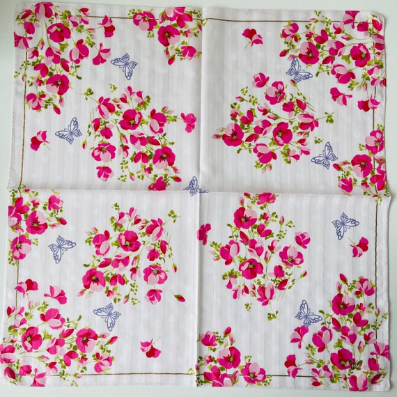 HANAE MORI Vintage Handkerchief 20 x 20 inches - image 1