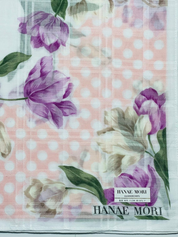HANAE MORI Vintage handkerchief 22 x 22 inches - image 5