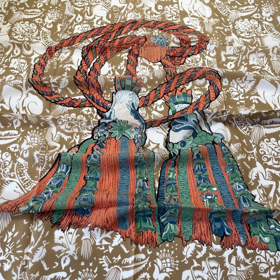 Nina Ricci Vintage Silk Scarf 33 x 33 inches, Sil… - image 4