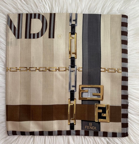 FENDI Vintage Handkerchief Made in Japan 23”x23” C