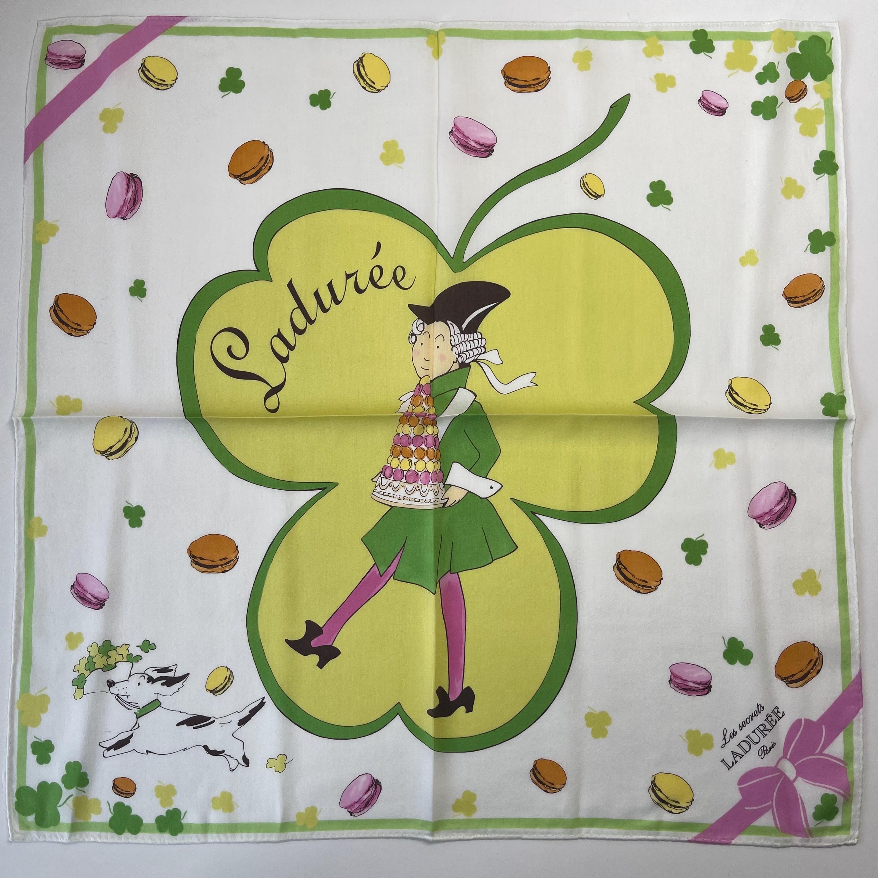 Les Secrets Laduree Paris Vintage Collection Handkerchief 19 X 19