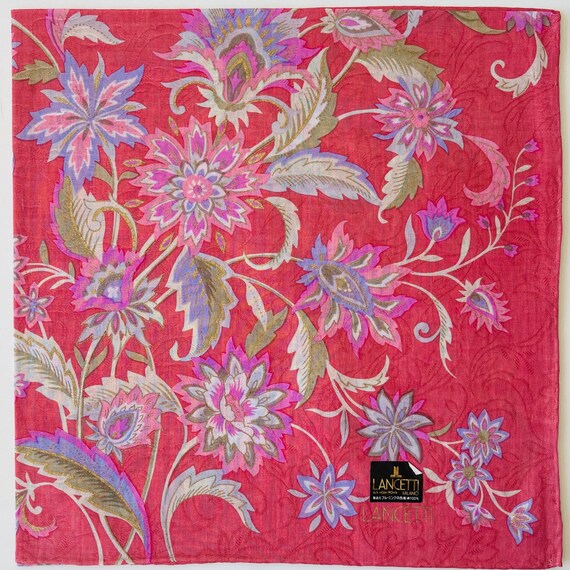LANCETTI Vintage Handkerchief 20 x 20 inches