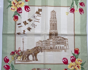 Japan Vintage handkerchief Huis Ten Bosch Japan 20 x 20 inches
