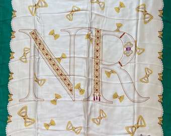 Nina Ricci Vintage Silk Scarf 34 x 34 inches