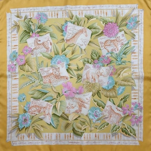 Salvatore Ferragamo vintage silk scarf 34 x 34 inches, Silk , Made in Italy
