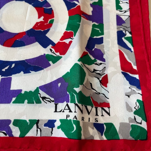 LANVIN Paris Vintage Collection Silk scarf, Silk … - image 2