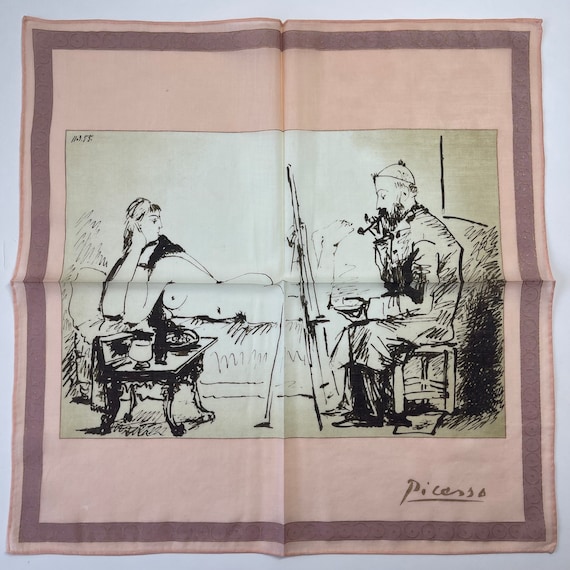 Picasso Vintage Collection handkerchief 18 x 18 i… - image 1