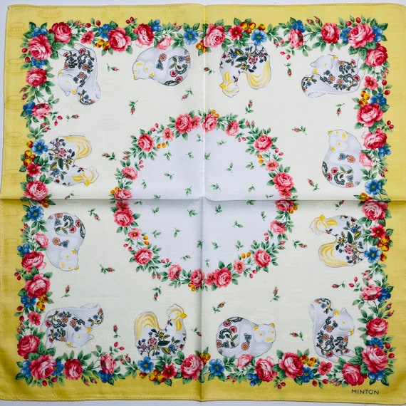 Minton Vintage Handkerchief 19 x 19 inches - image 1