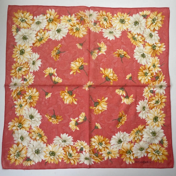 YvesSaintLaurent Vintage Handkerchief 20 x 20 inc… - image 1