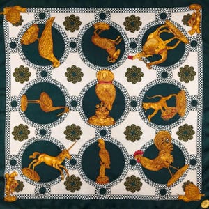 Mentaro Collection vintage silk scarf 34 x 34 inches, Made in Italy